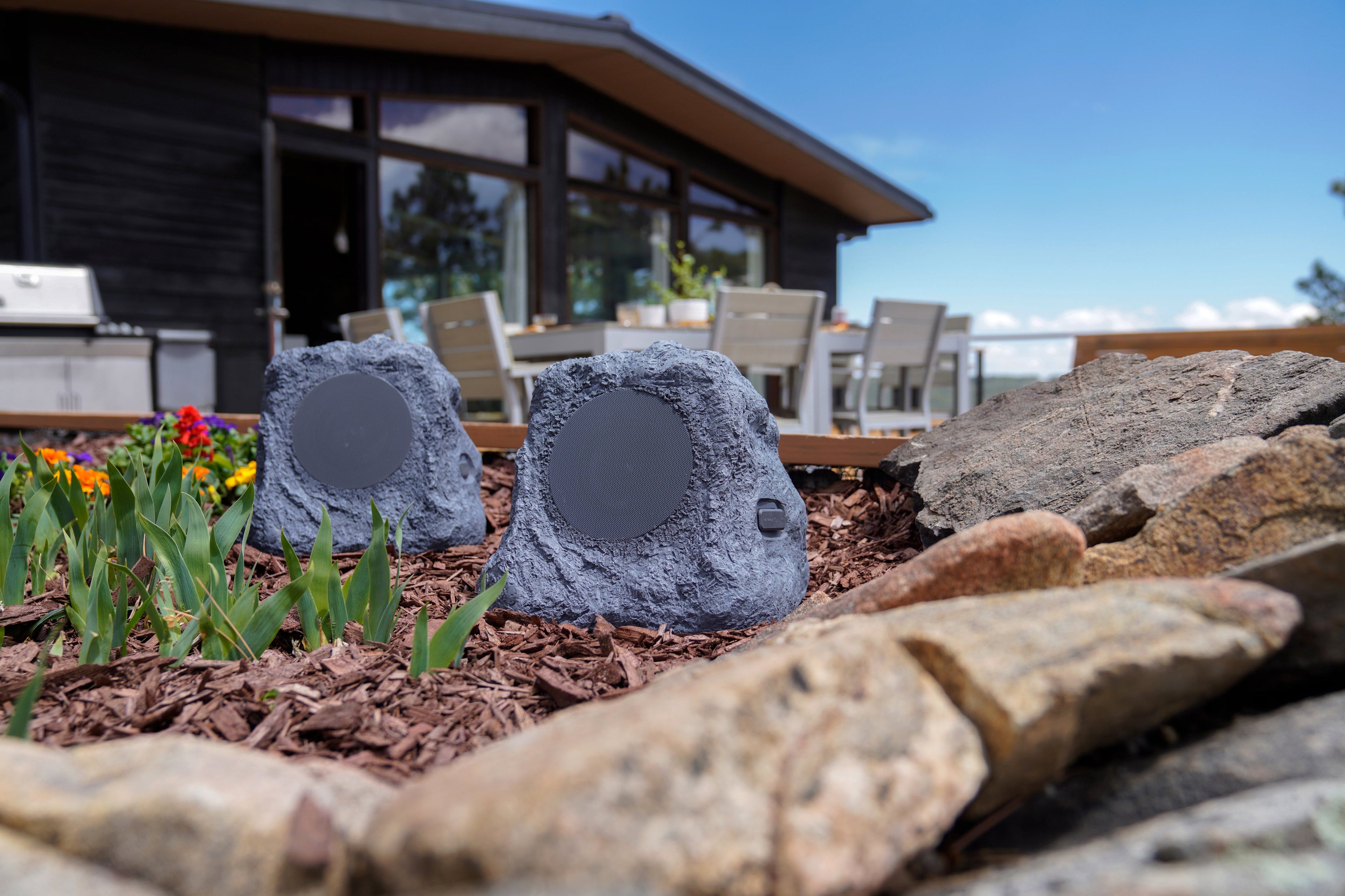 Wireless Rechargeable Bluetooth® Outdoor Rock Speakers
