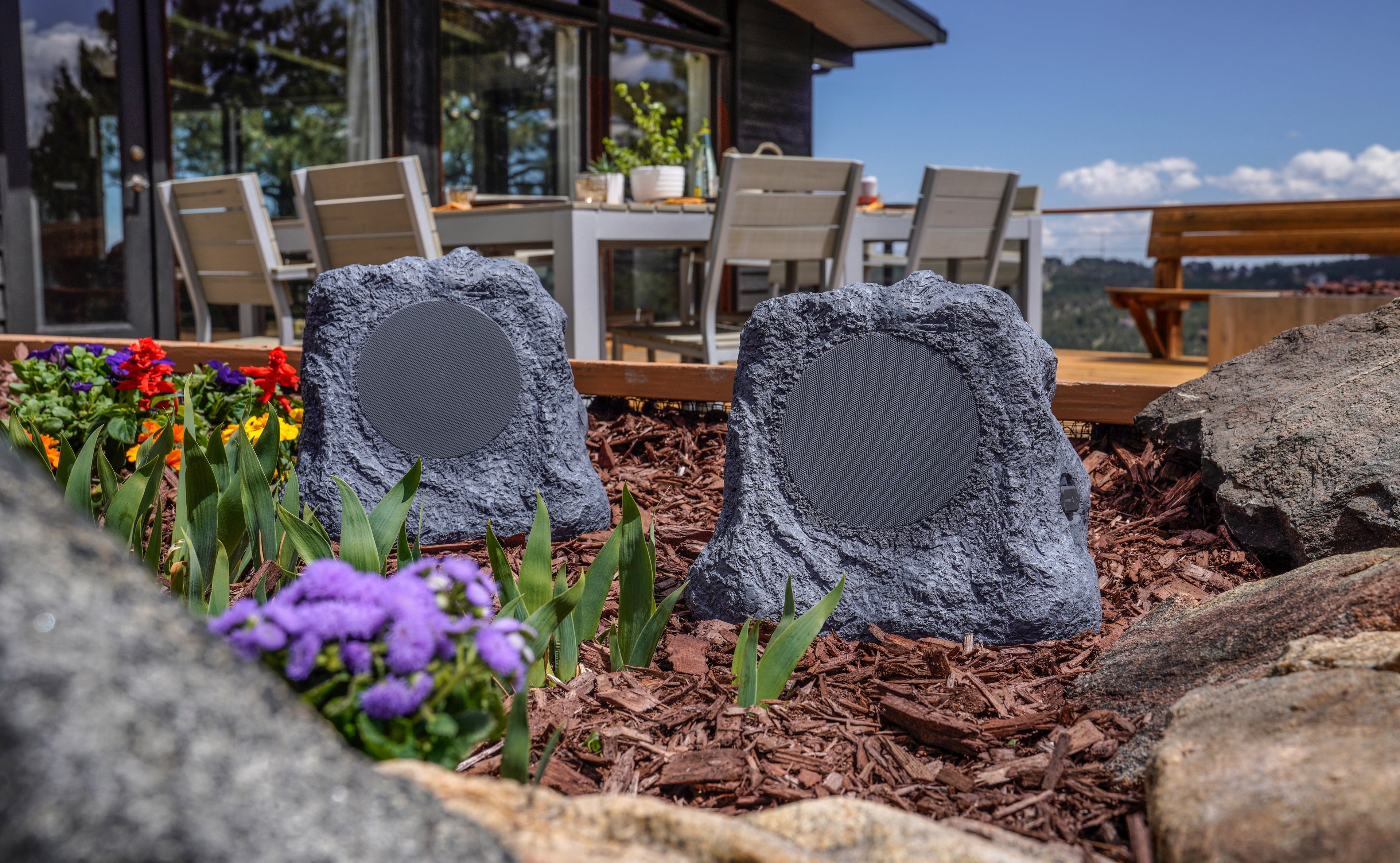 Wireless Rechargeable Bluetooth® Outdoor Rock Speakers