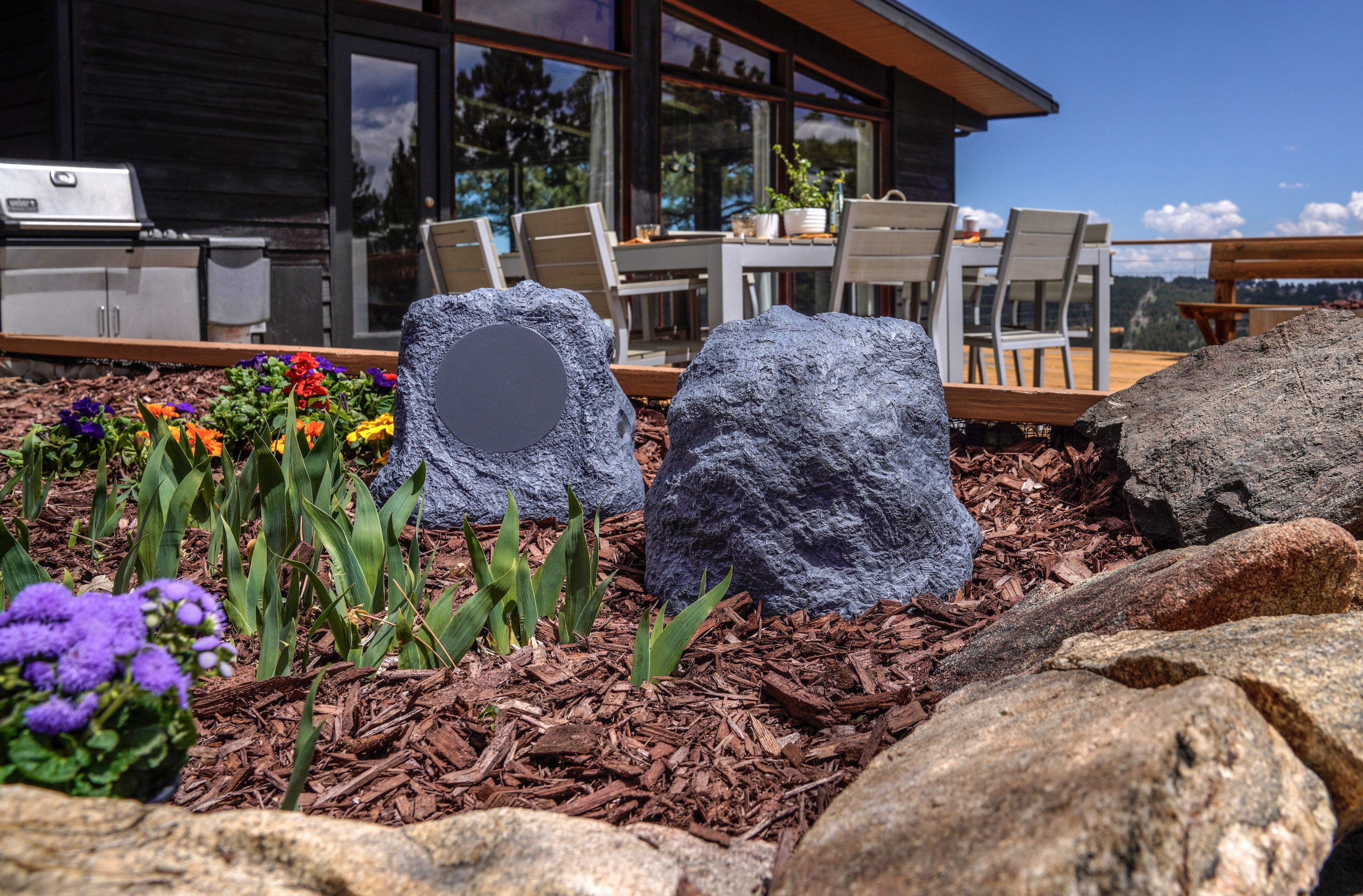 Wireless Rechargeable Bluetooth® Outdoor Rock Speakers