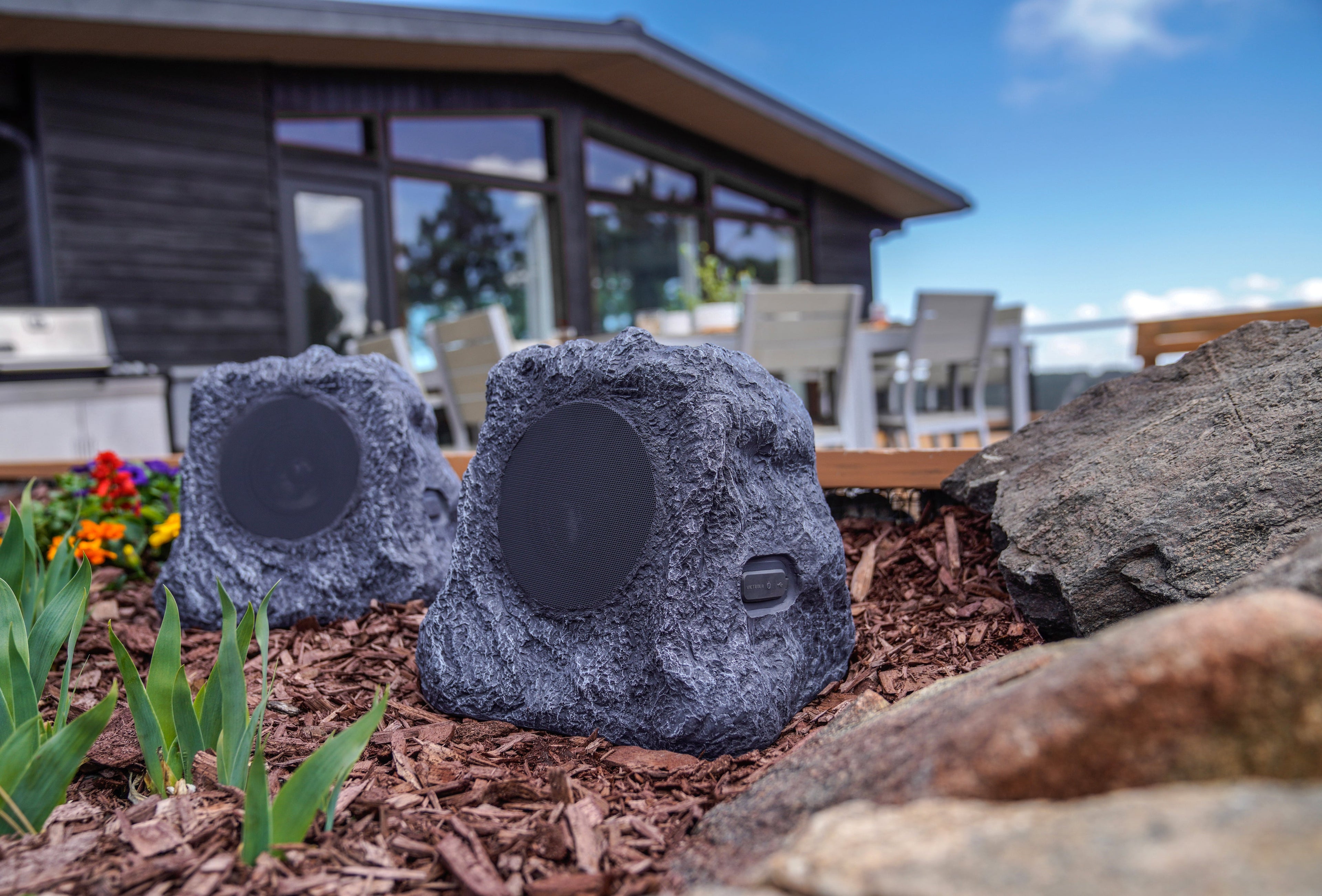Solar Charging Bluetooth® Outdoor Rock Speakers