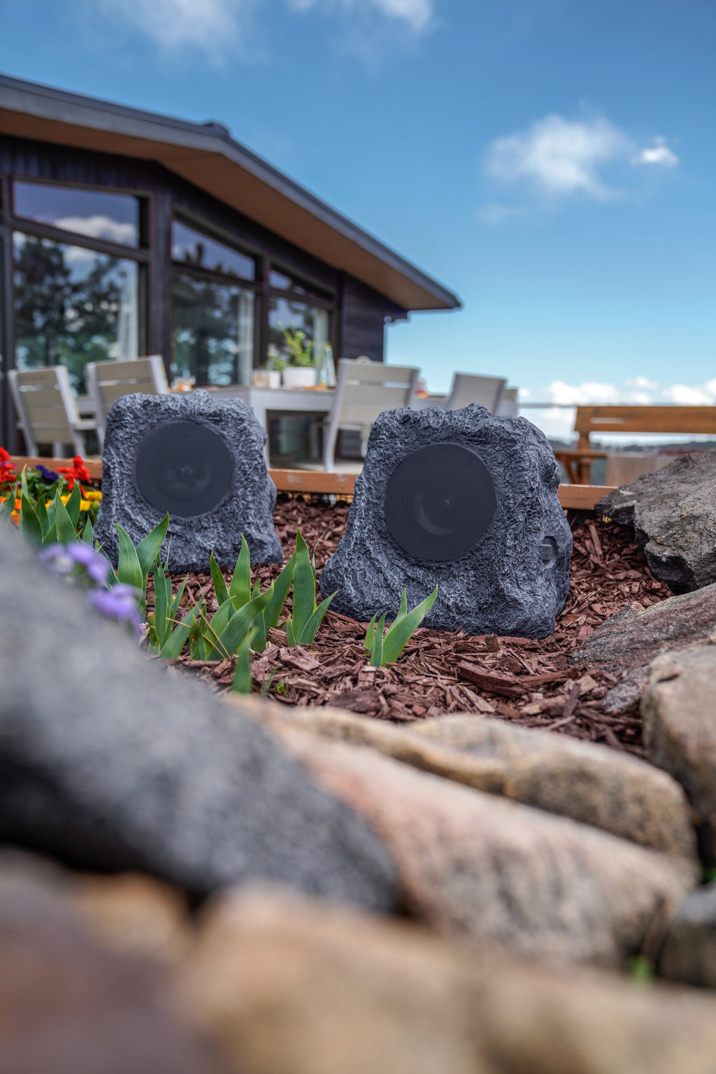 Solar Charging Bluetooth® Outdoor Rock Speakers