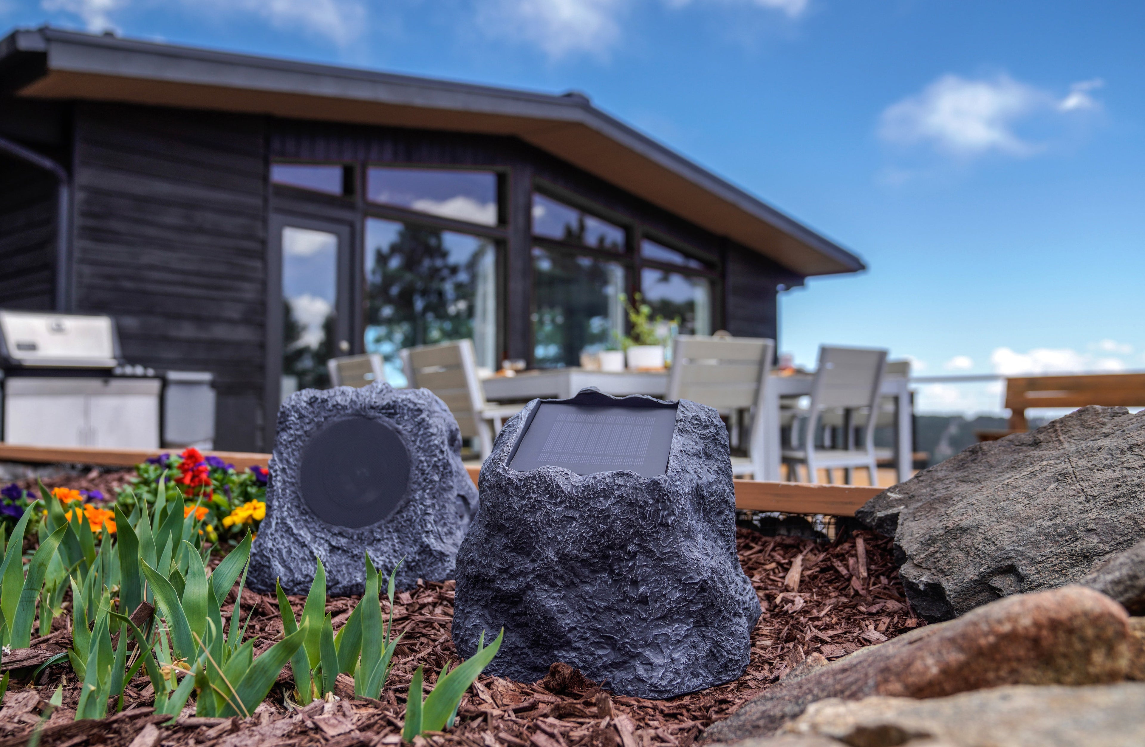 Solar Charging Bluetooth® Outdoor Rock Speakers
