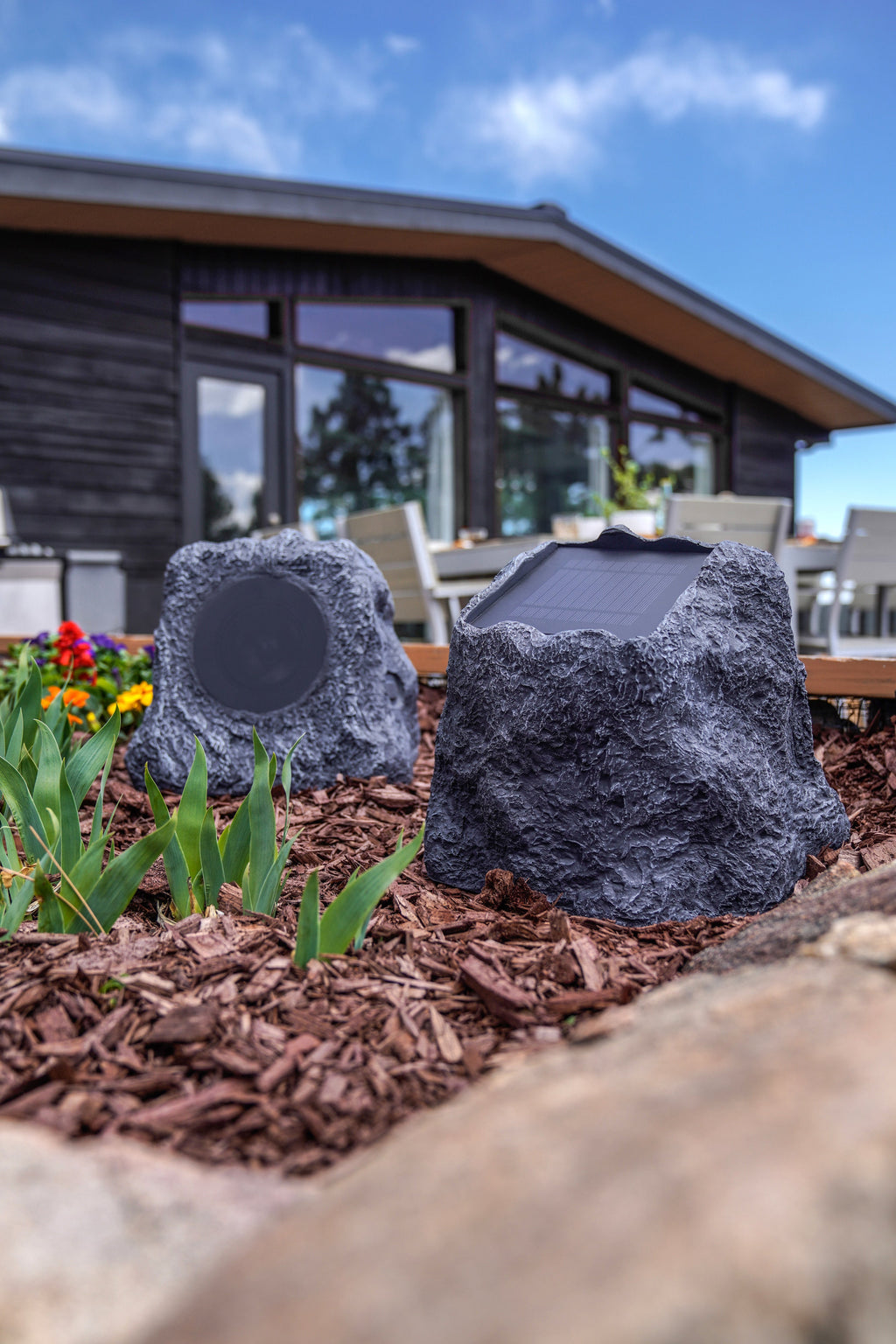 Solar Charging Bluetooth® Outdoor Rock Speakers