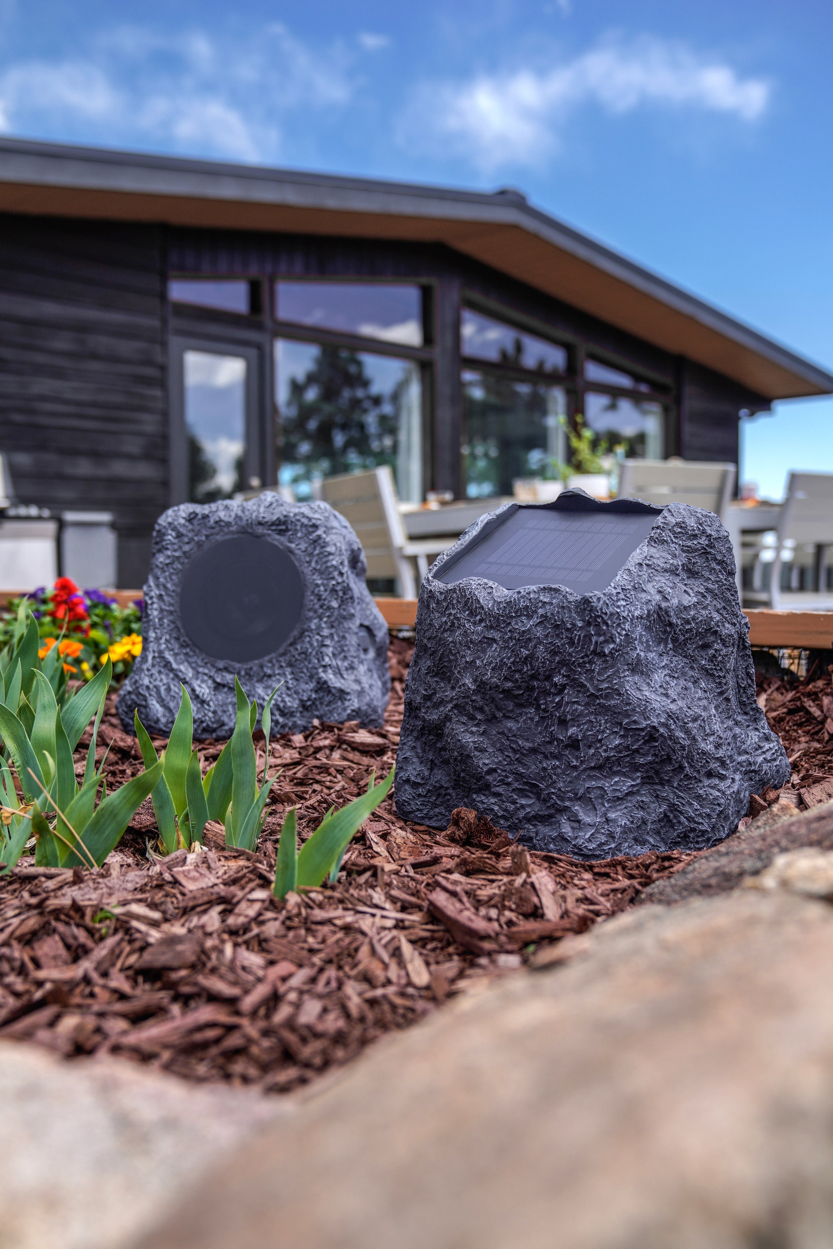 Solar Charging Bluetooth® Outdoor Rock Speakers