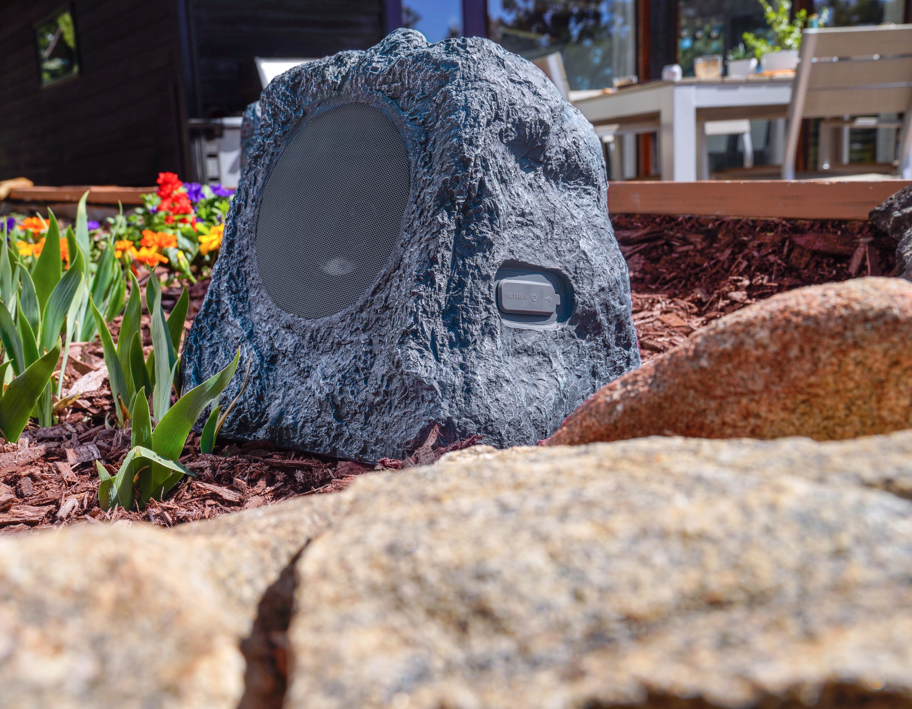 Solar Charging Bluetooth® Outdoor Rock Speakers