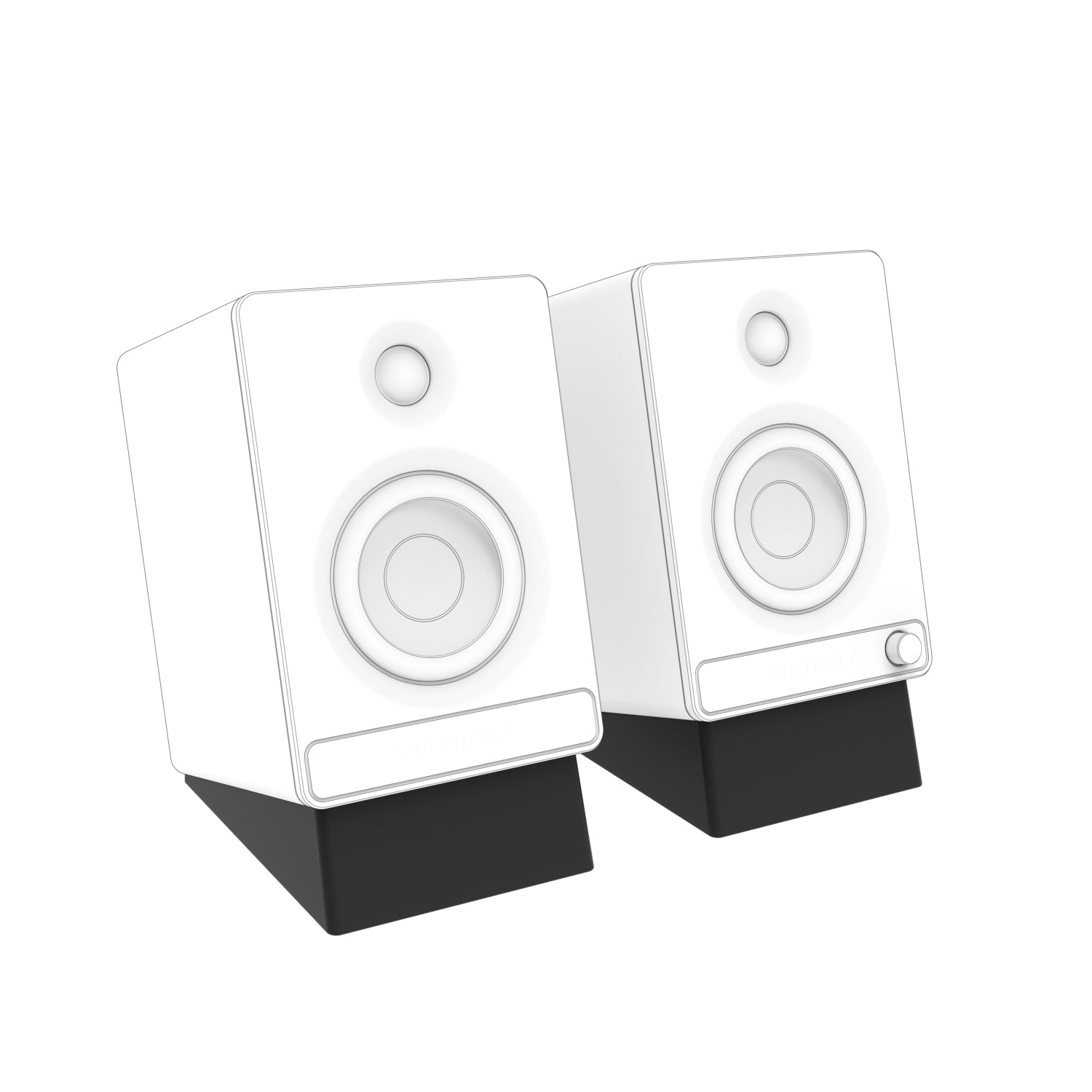 Angled Bookshelf Speaker Stands - Pair
