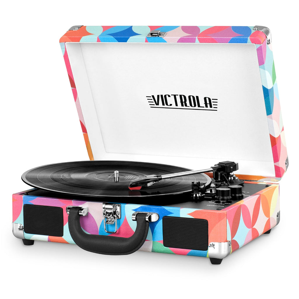 Journey Suitcase Record Player - Geo Print