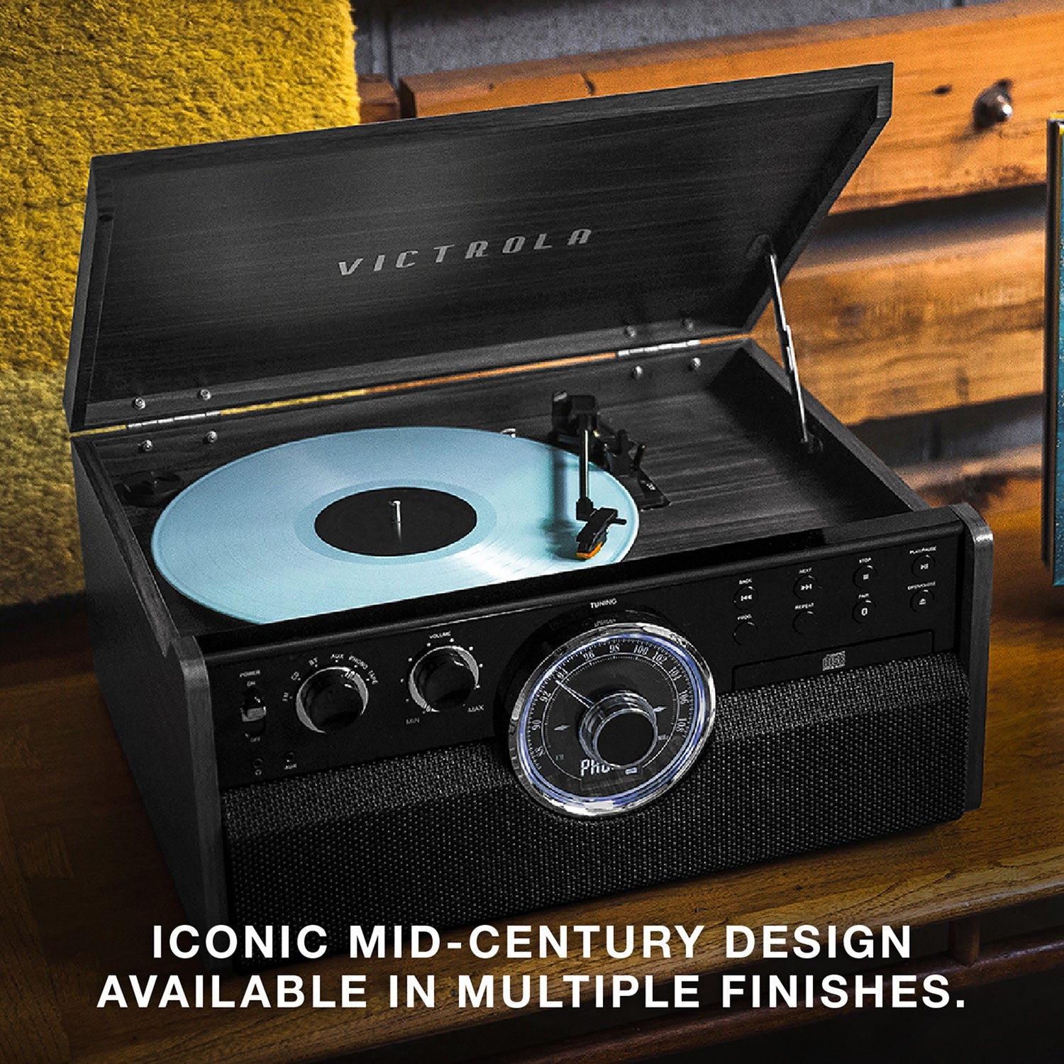 Empire 6-in-1 Wood Record Player