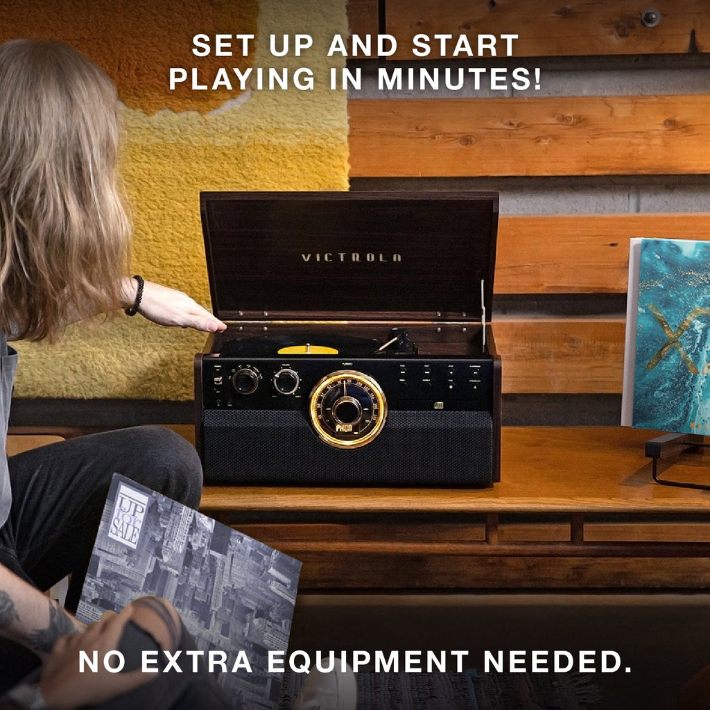 Empire 6-in-1 Wood Record Player