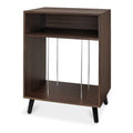 Wooden Entertainment Stand with Record Holder