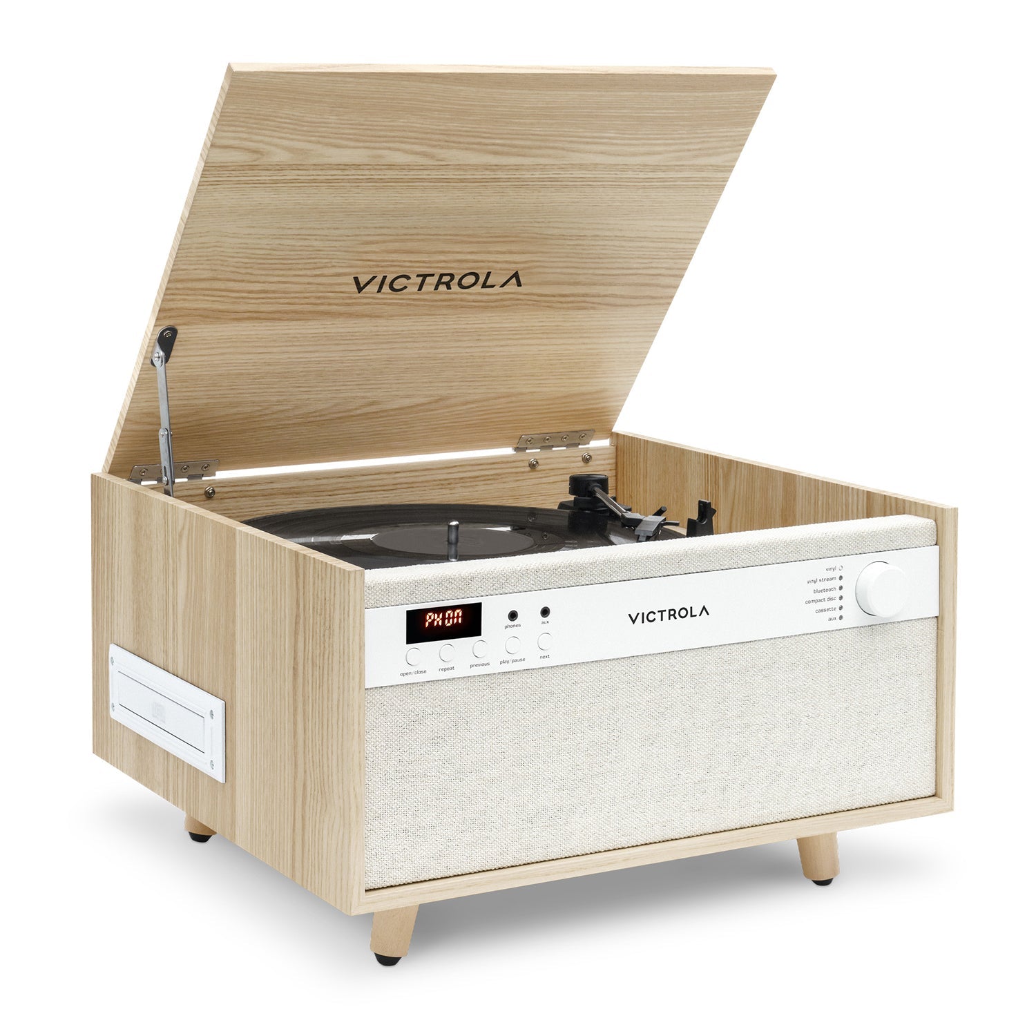 Century 6-in-1 Wood Record Player
