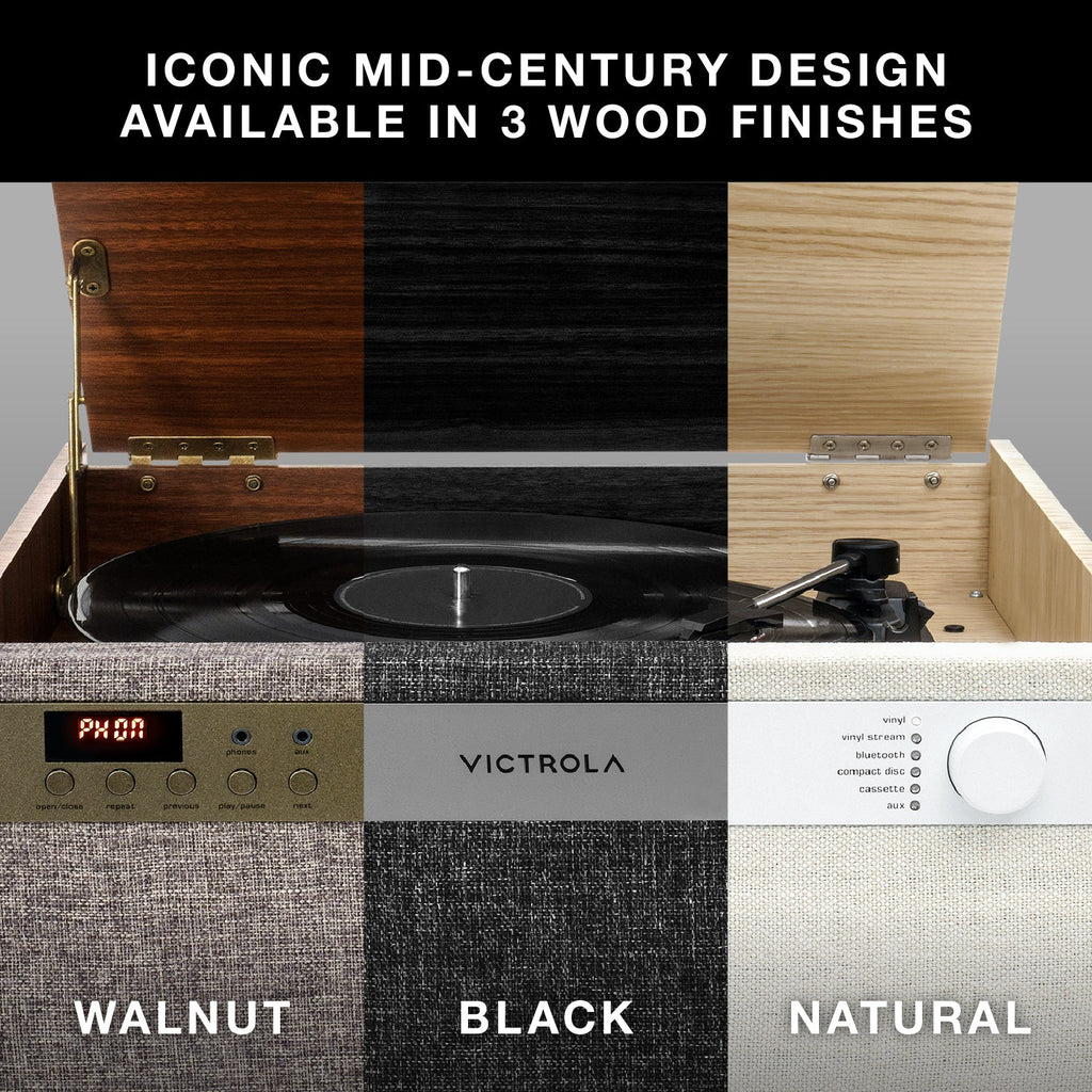 Century 6-in-1 Wood Record Player