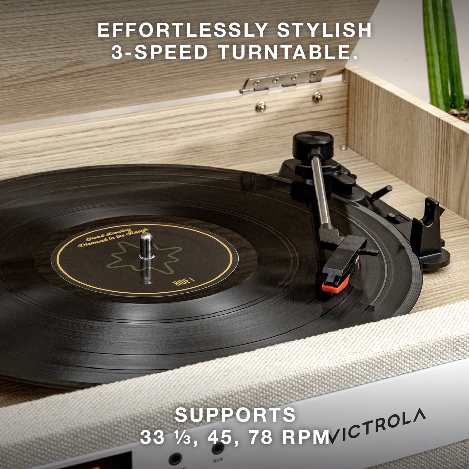 Century 6-in-1 Wood Record Player