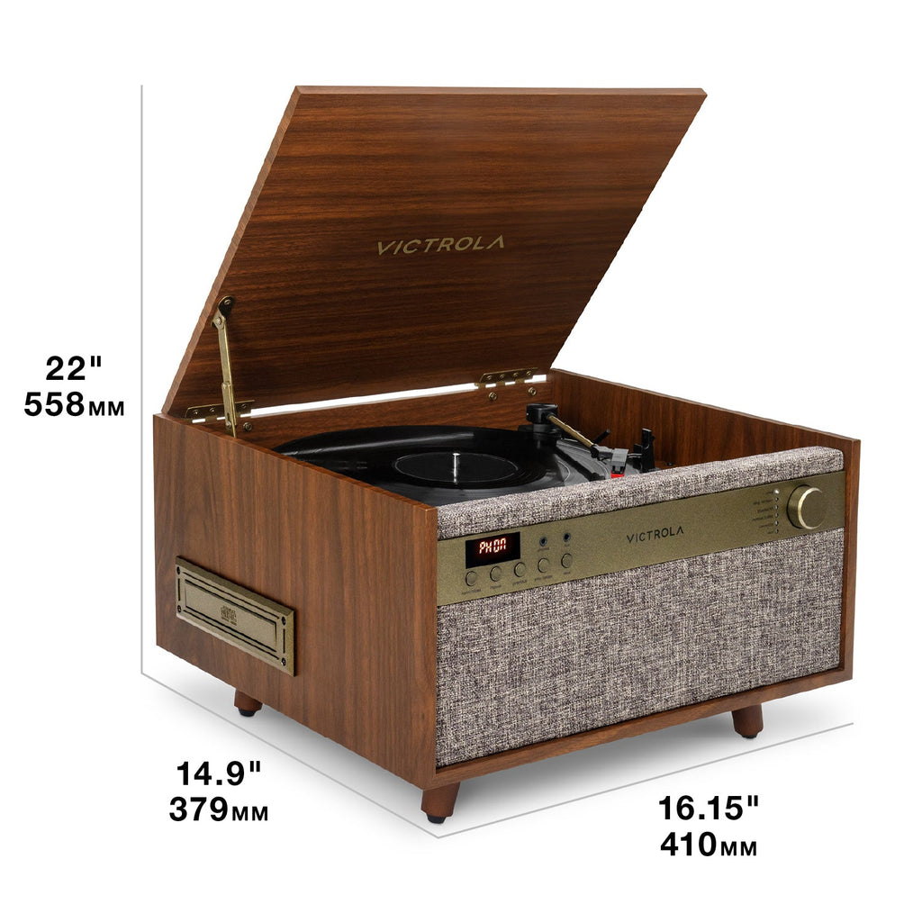 Century 6-in-1 Wood Record Player