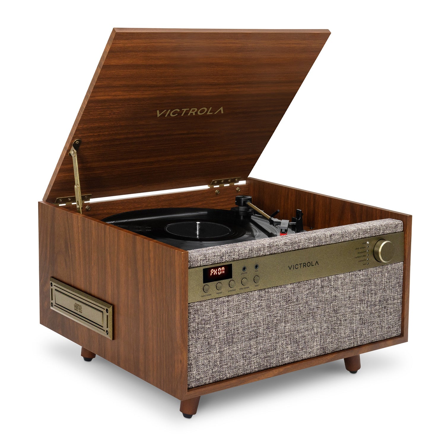 Century 6-in-1 Wood Record Player